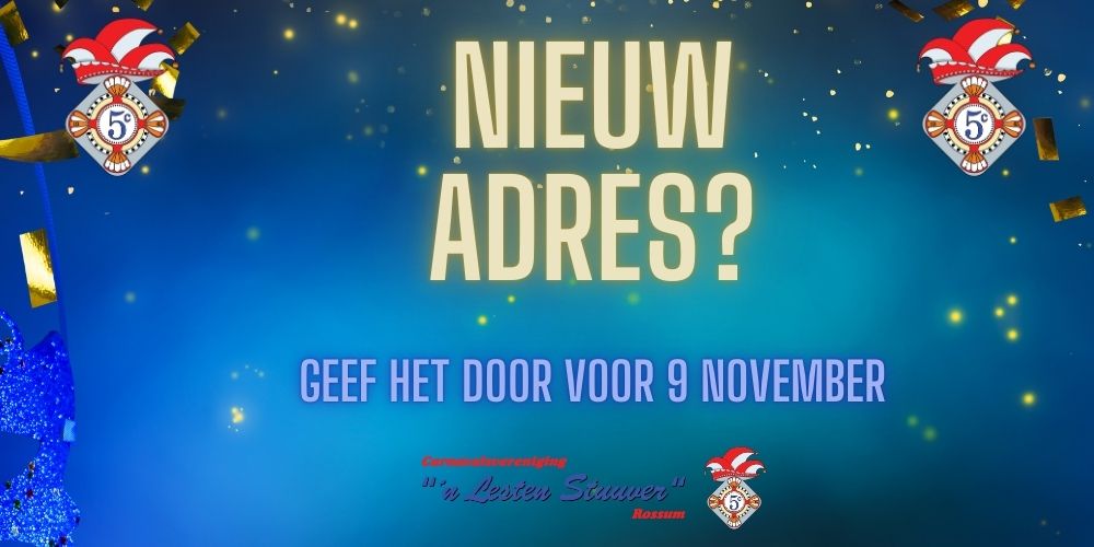 nieuw adres